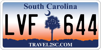 SC license plate LVF644