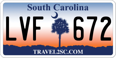 SC license plate LVF672