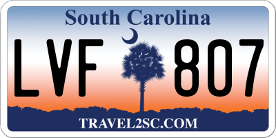 SC license plate LVF807