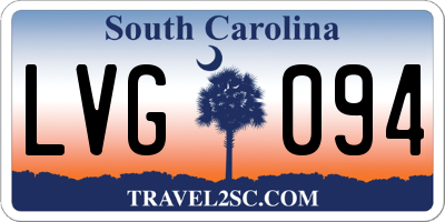 SC license plate LVG094