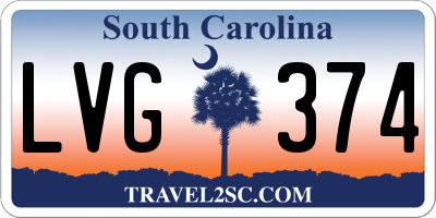 SC license plate LVG374