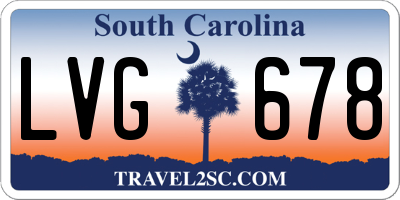 SC license plate LVG678