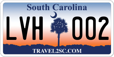 SC license plate LVH002