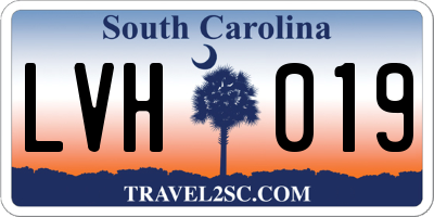 SC license plate LVH019