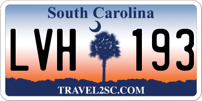 SC license plate LVH193