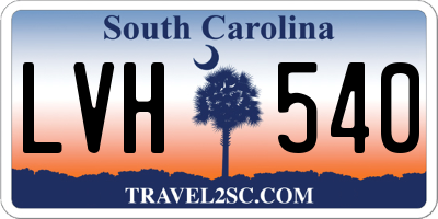 SC license plate LVH540