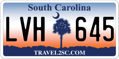 SC license plate LVH645