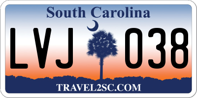 SC license plate LVJ038