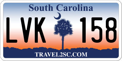 SC license plate LVK158