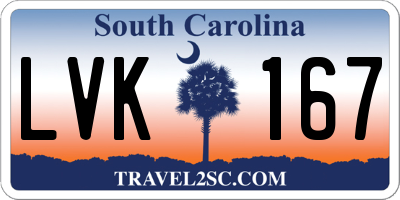 SC license plate LVK167