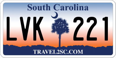 SC license plate LVK221