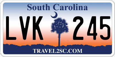 SC license plate LVK245
