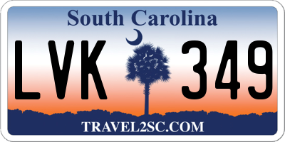 SC license plate LVK349