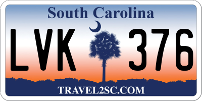 SC license plate LVK376