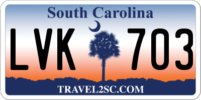SC license plate LVK703