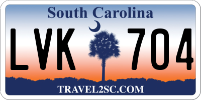 SC license plate LVK704