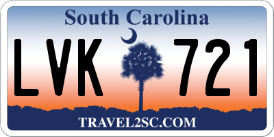 SC license plate LVK721