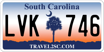 SC license plate LVK746
