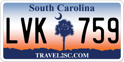 SC license plate LVK759