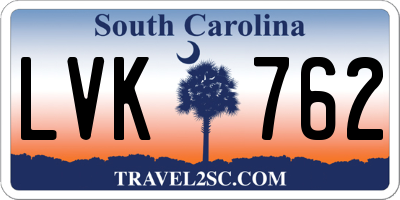 SC license plate LVK762