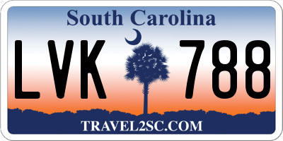 SC license plate LVK788