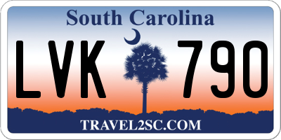 SC license plate LVK790