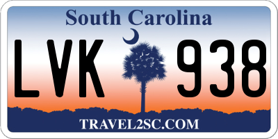 SC license plate LVK938