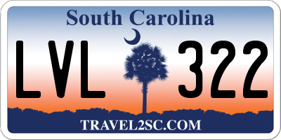 SC license plate LVL322