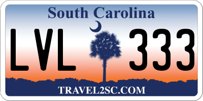 SC license plate LVL333