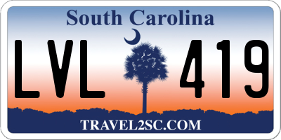 SC license plate LVL419