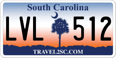 SC license plate LVL512