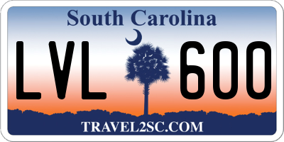 SC license plate LVL600