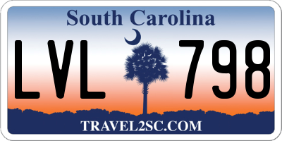 SC license plate LVL798