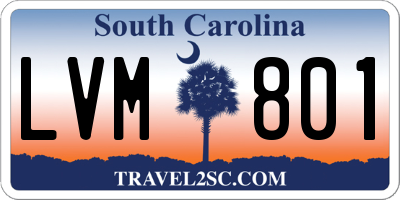 SC license plate LVM801