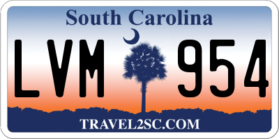 SC license plate LVM954