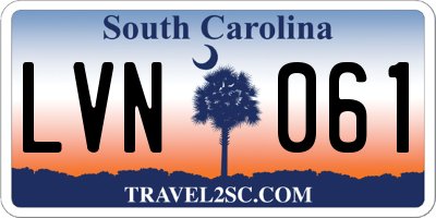 SC license plate LVN061