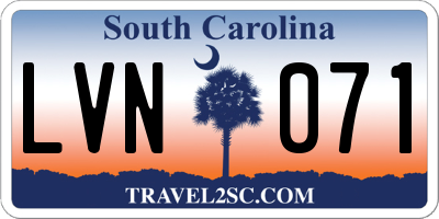 SC license plate LVN071