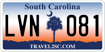 SC license plate LVN081