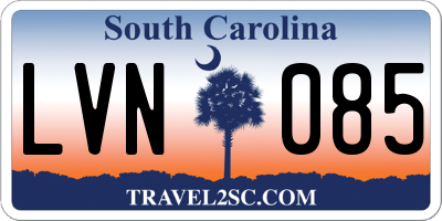 SC license plate LVN085