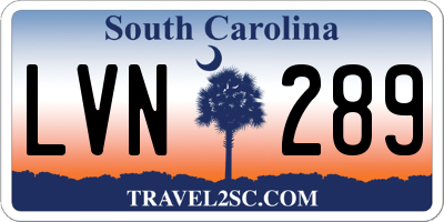 SC license plate LVN289