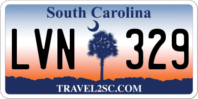 SC license plate LVN329