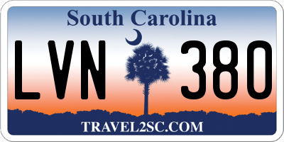 SC license plate LVN380