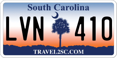 SC license plate LVN410