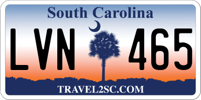 SC license plate LVN465