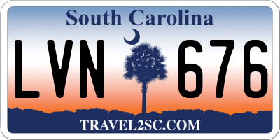 SC license plate LVN676