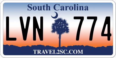 SC license plate LVN774