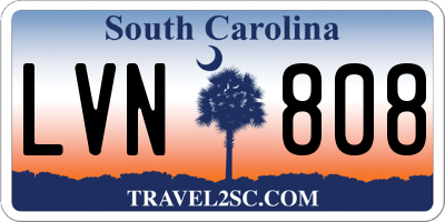 SC license plate LVN808
