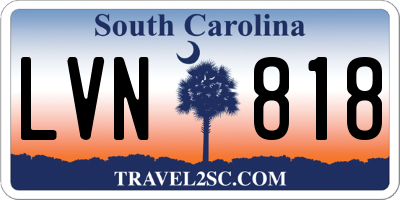 SC license plate LVN818