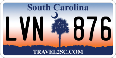 SC license plate LVN876