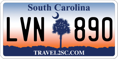 SC license plate LVN890